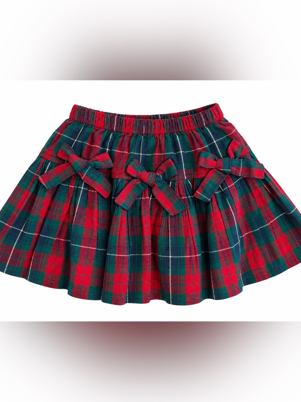 Pink Chicken Girls Plaid Tartan Christmas Skirt Bows Size 6